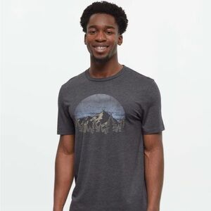 TenTree Men's MD Heathered Black Graphic T-Shirt